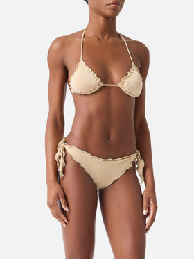 Bikini da donna classico a triangolo oro lurex Sagittarius Moon