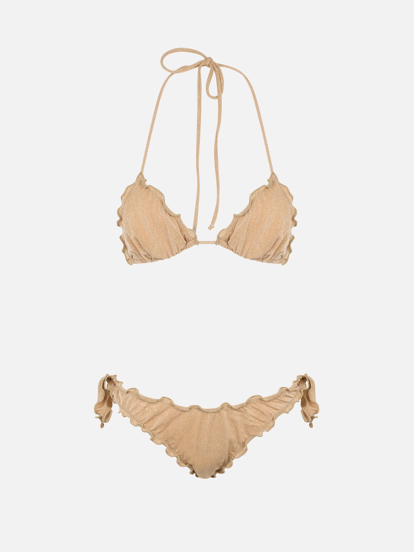 Woman gold lurex classic triangle bikini Sagittarius Moon