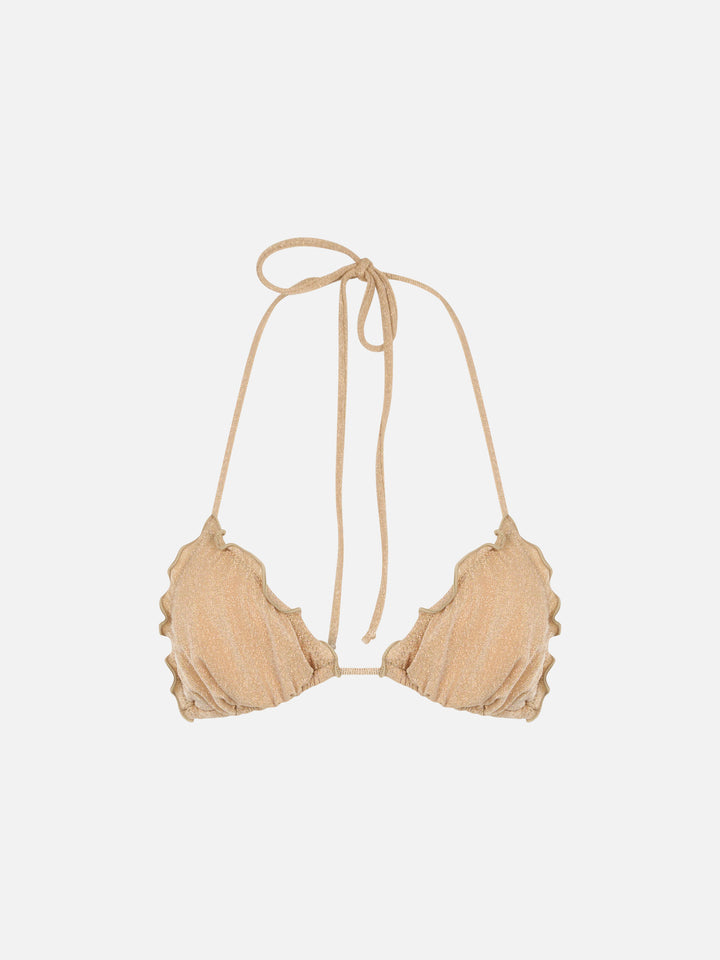 Haut de plage triangle classique en lurex or pour femme Sagittarius 