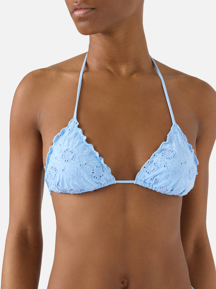 Bikini Sagittarius Miami in sangallo azzurro