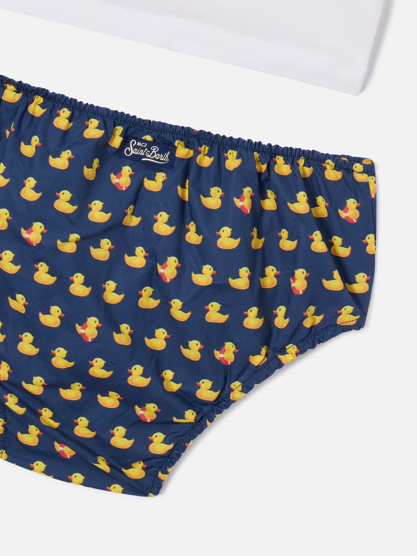 Samy t-shirt with pocket and ducky print bloomer set