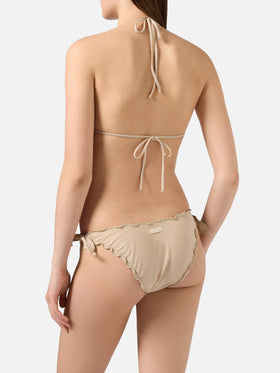 Bikini Sarius triangle in solid gold lurex