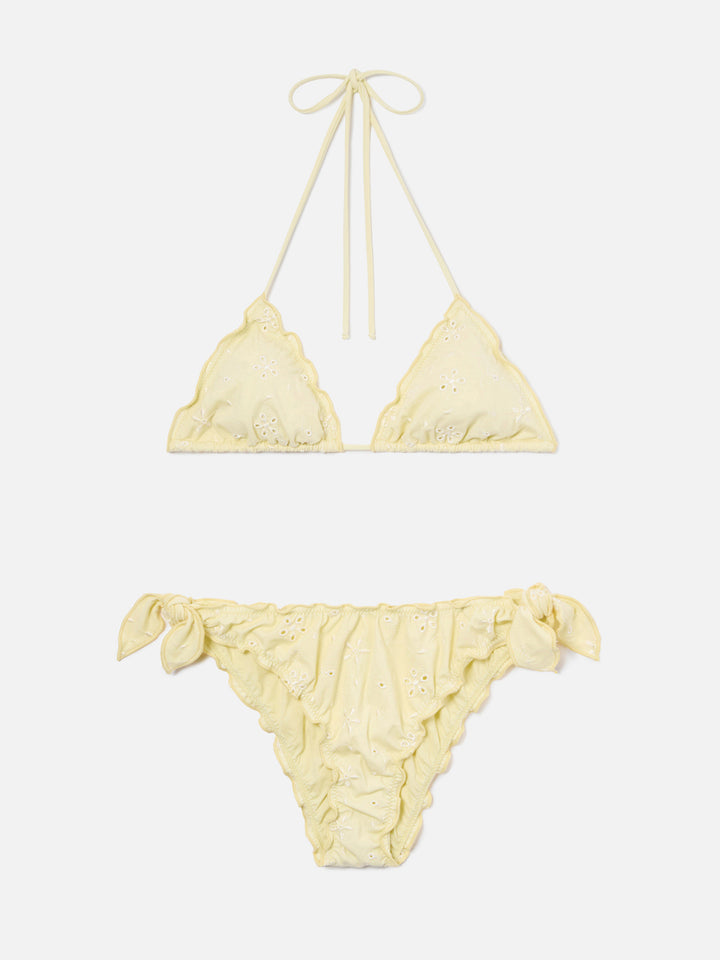Triangle bikini Sarius in yellow sangallo