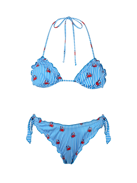Woman triangle classic bikini Sarius with crab print