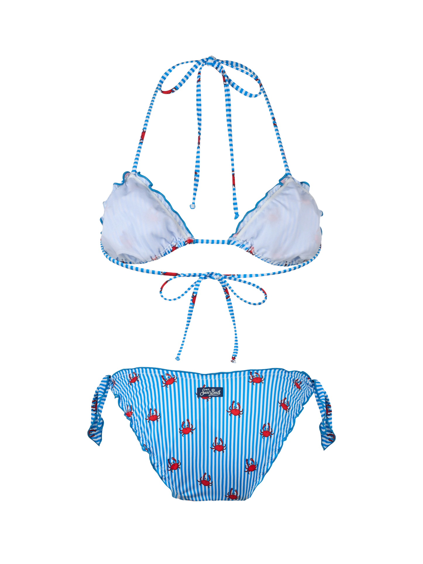Woman triangle classic bikini Sarius with crab print