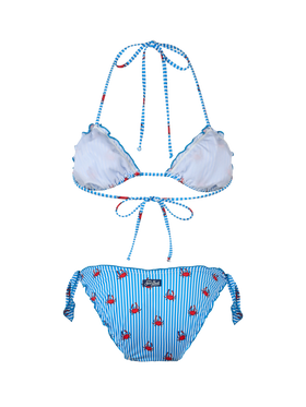 Woman triangle classic bikini Sarius with crab print