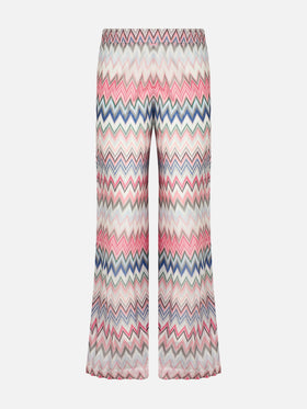 Multicolor pink knitted palazzo pants - MC2 Saint Barth