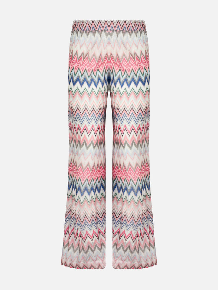Multicolor pink knitted palazzo pants - MC2 Saint Barth