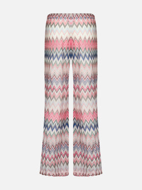 Multicolor pink knitted palazzo pants - MC2 Saint Barth