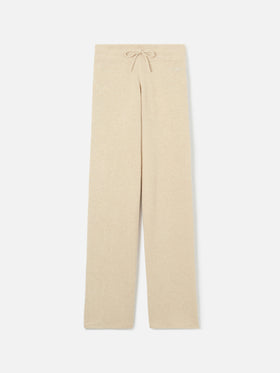 Knitted beige palazzo pants