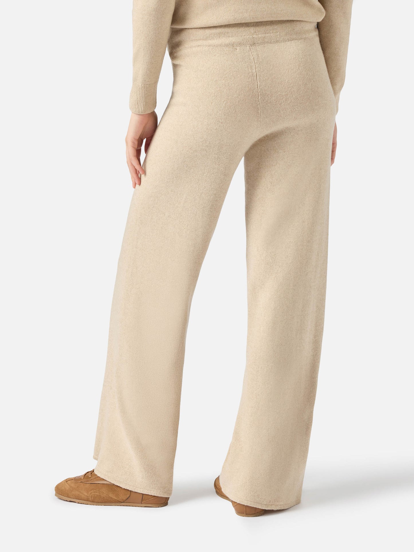Knitted beige palazzo pants