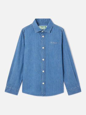 Camisa Seefeld Jr de chambray con estampado Snoopy 