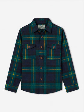 Camisa de niño efecto lana con estampado tartán 