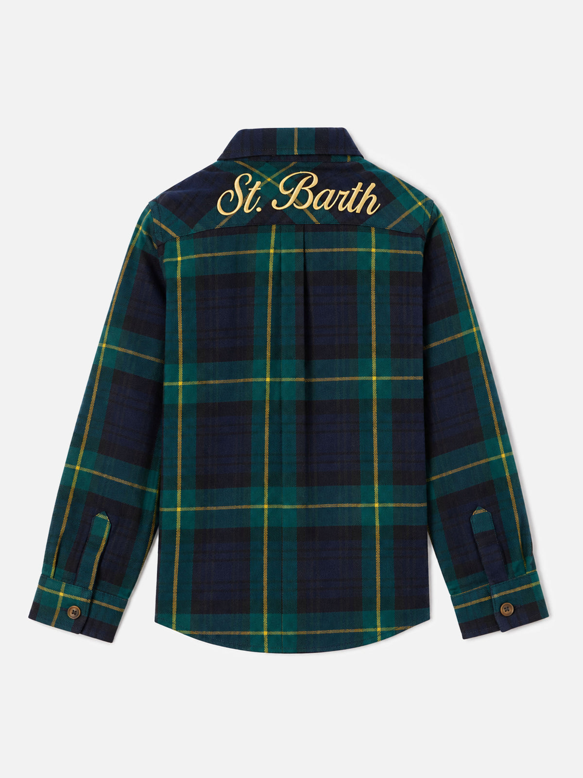 Camisa de niño efecto lana con estampado tartán 