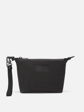 Negro Seamless encerado pouch 