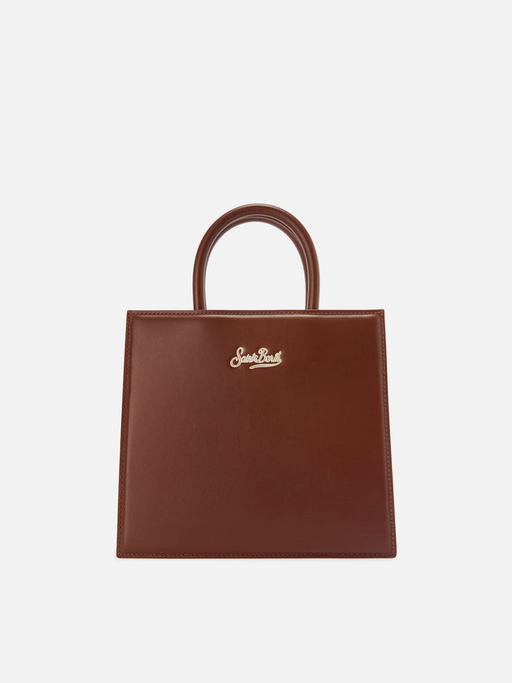 Shopper Bag Midi aus braunem Leder 