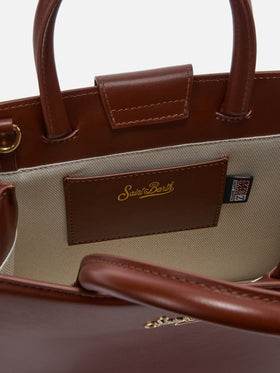 Borsa a mano Shop Bag Midi in pelle marrone