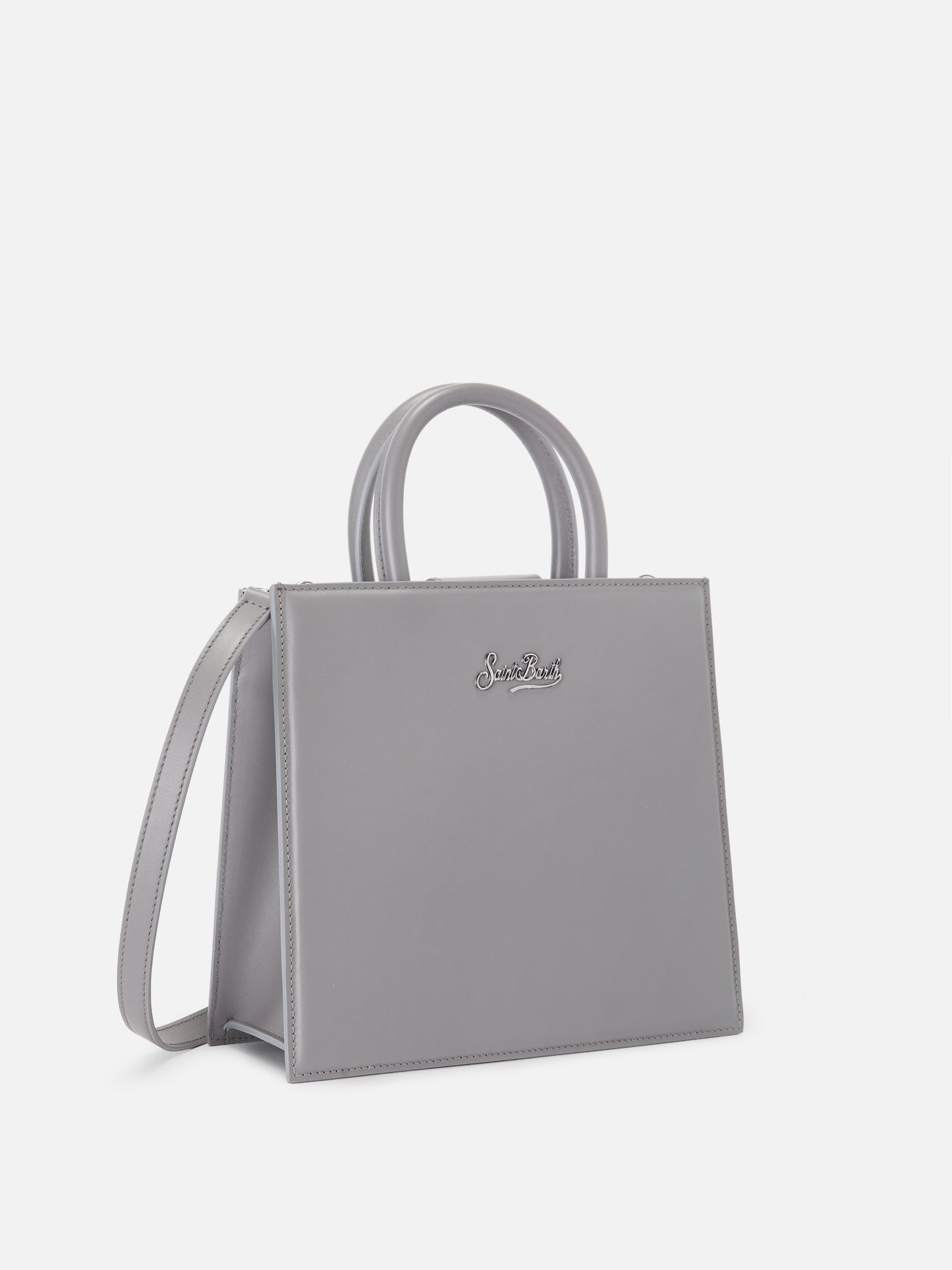 Shop Bag Midi grey leather bag