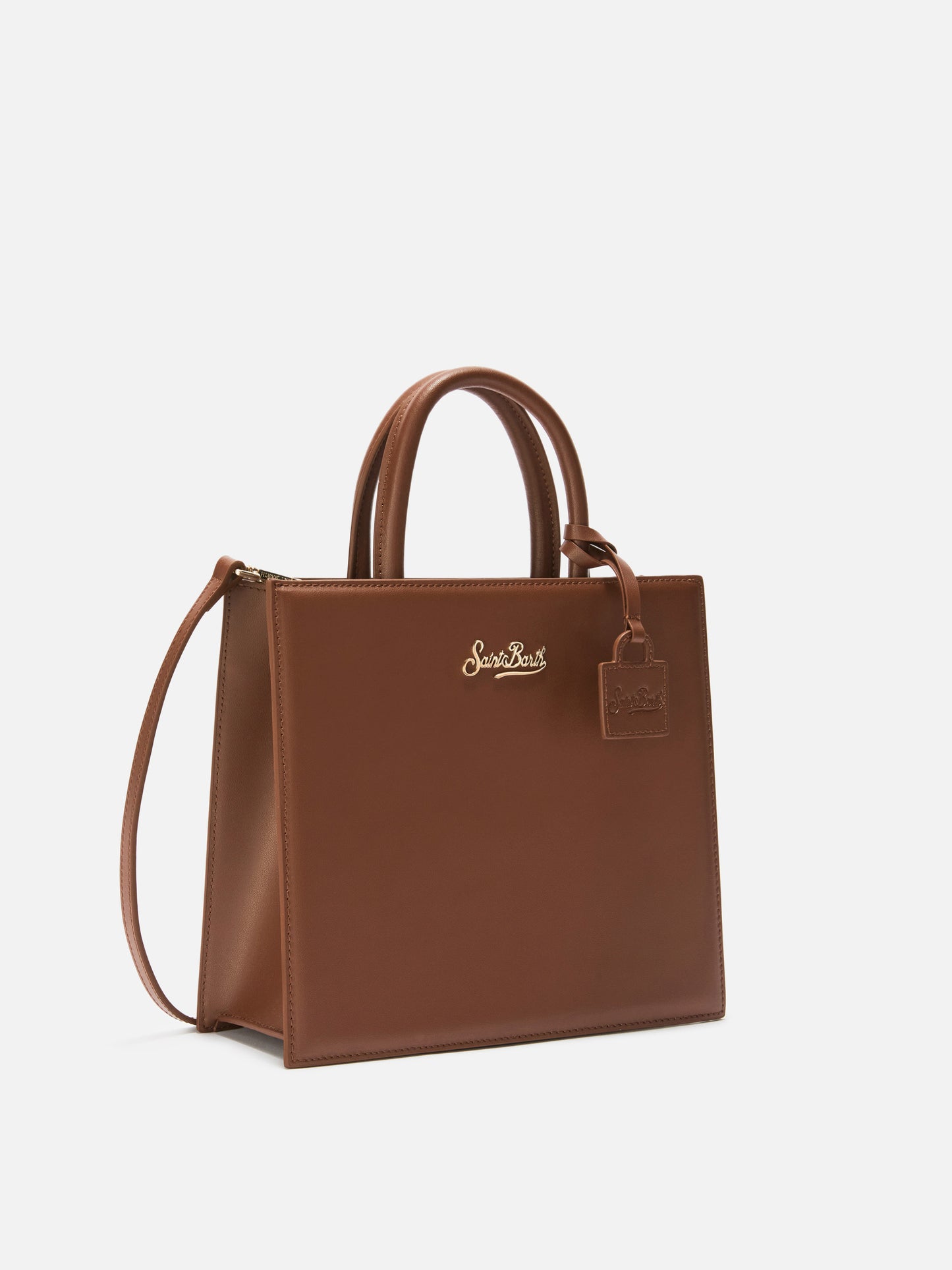 Shop Bag Midi Handbag in brown leather