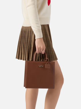 Shop Bag Midi Handbag in brown leather
