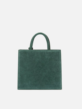 Shop Bag Midi Handbag in green suede leather