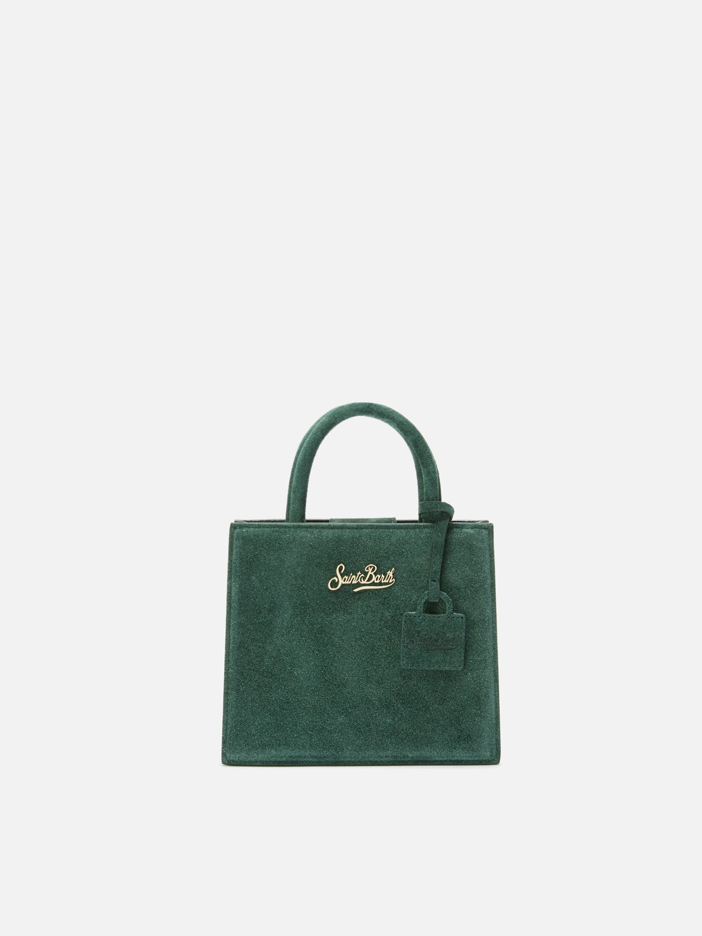 Shop Bag Mini Handbag in green suede leather