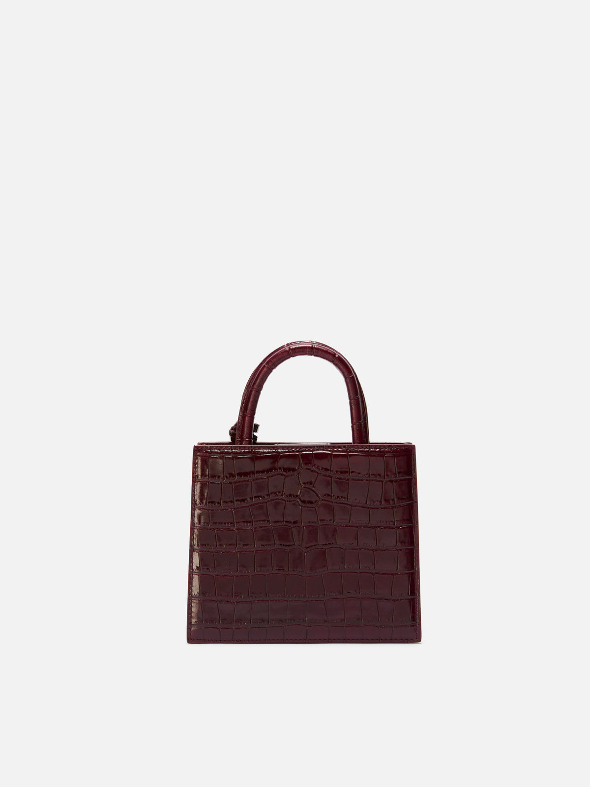 Borsa Mini Shop bordeaux in pelle stampa cocco