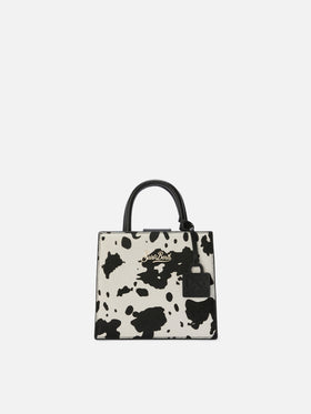 Structured Shop Mini bag in cow print pony hair