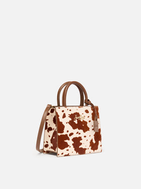 Structured Shop Mini bag in cow print pony hair