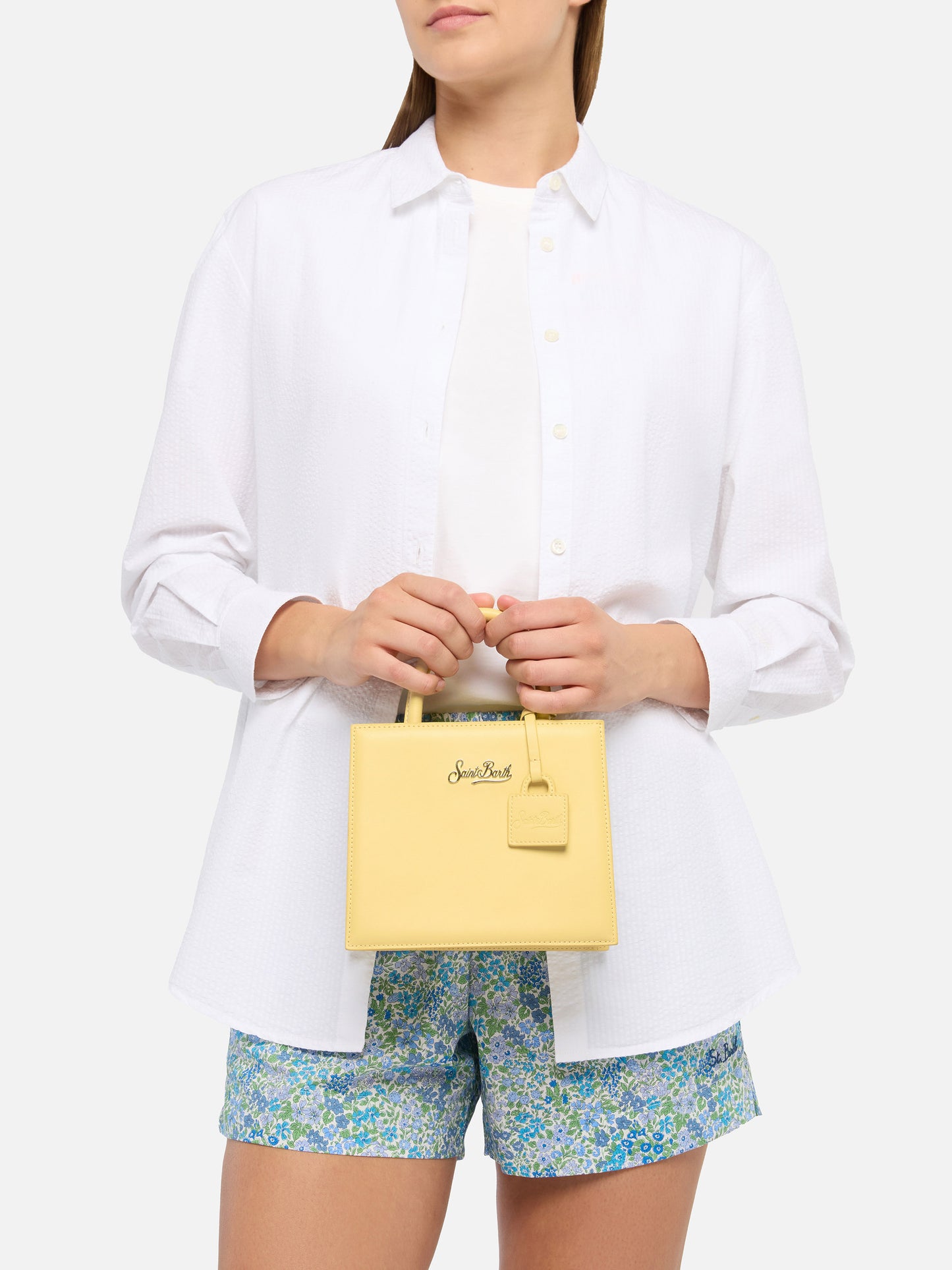 Shop Bag Mini in butter yellow leather