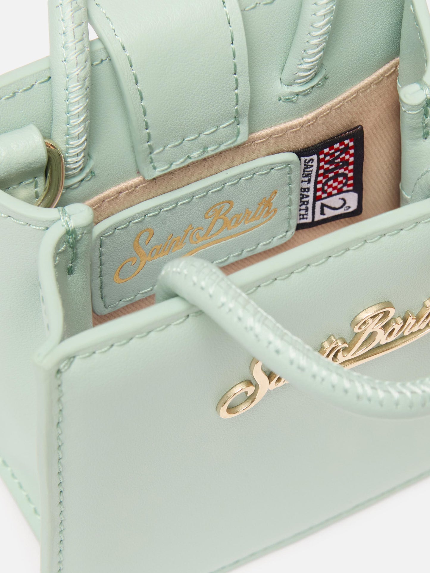 Shop Bag Micro in sage green leather