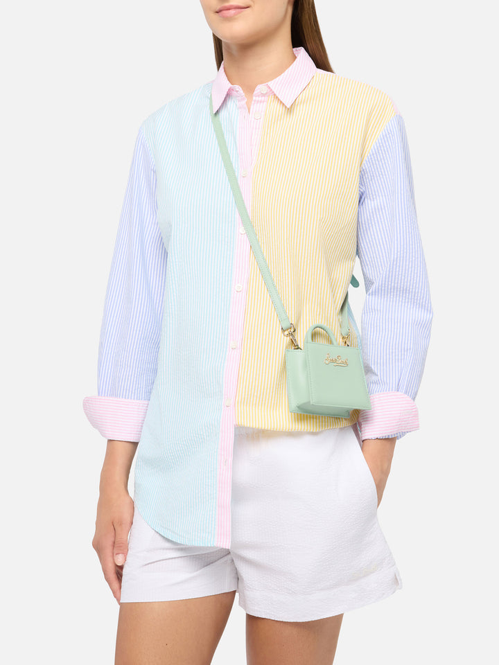 Shop Bag Micro in pelle verde salvia