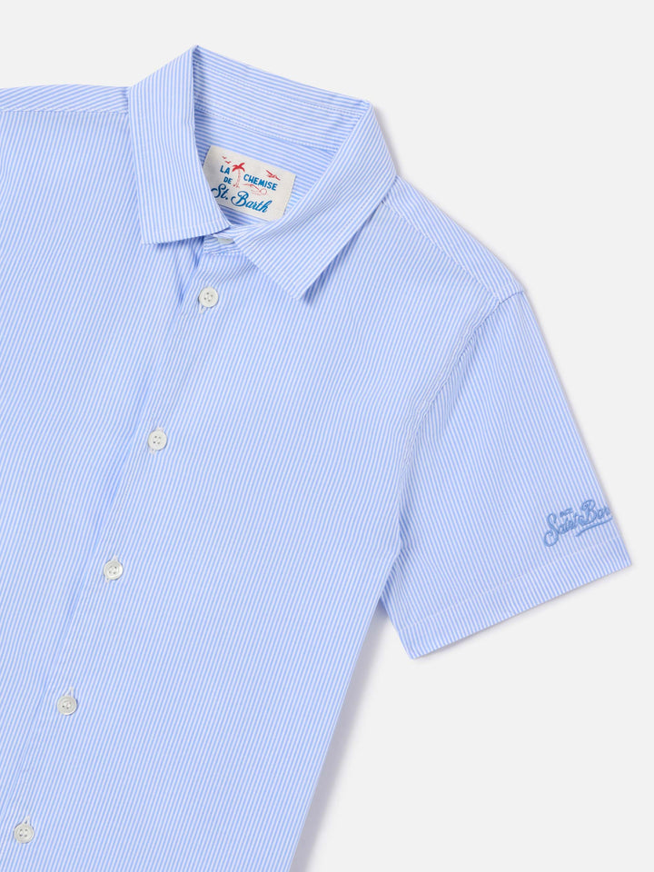Gestreiftes Sifnos Jr Hemd mit Snoopy-Stickerei und Print | Special Edition 