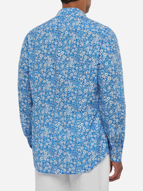 Camicia Sikelia in mussola di cotone con stampa fiori