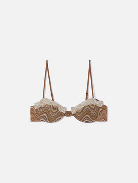 Haut de bikini balconnet Salina en tissu raschel dégradé 
