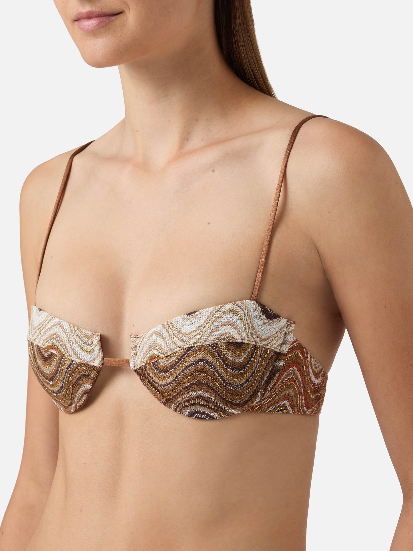 Haut de bikini balconnet Salina en tissu raschel dégradé 