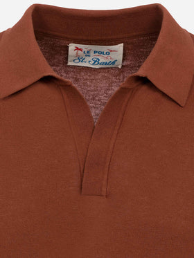 Sloan – Kamelbraunes Strick-Poloshirt