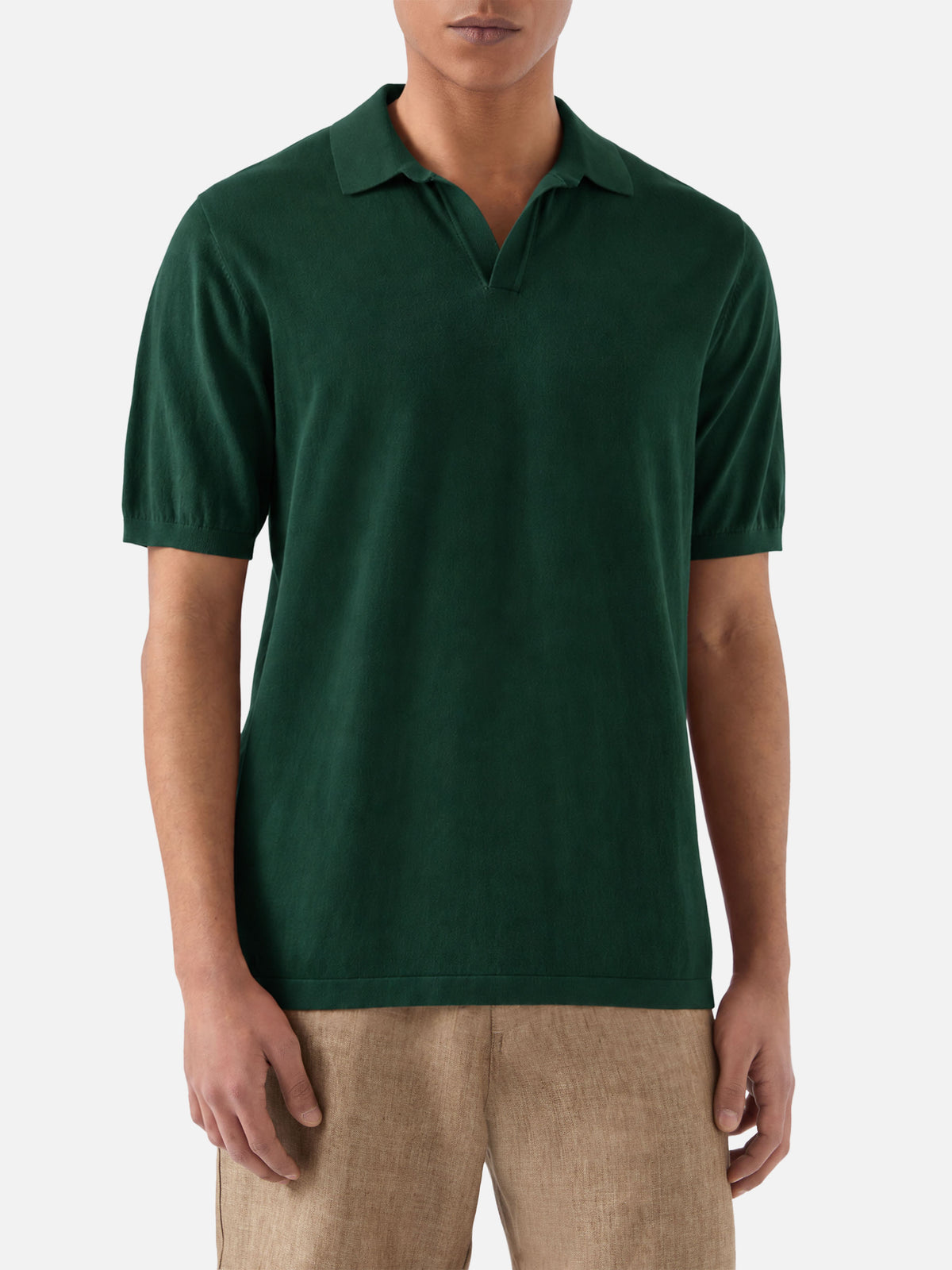 Polo Sloan in maglia di cotone verde scuro