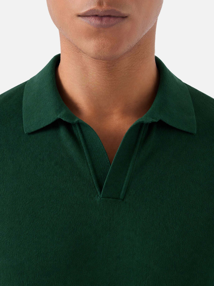 Polo Sloan in maglia di cotone verde scuro