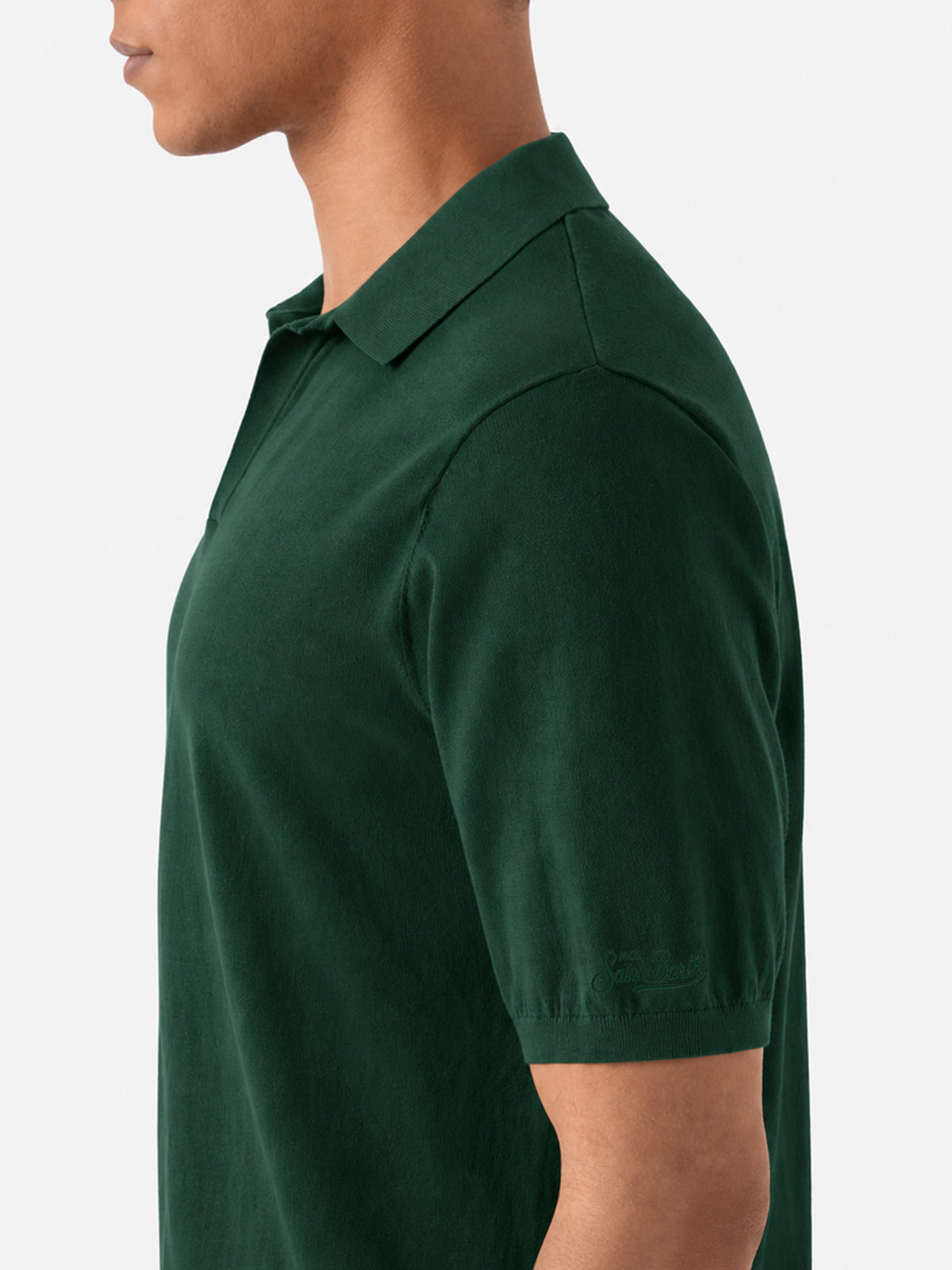 Polo Sloan in maglia di cotone verde scuro