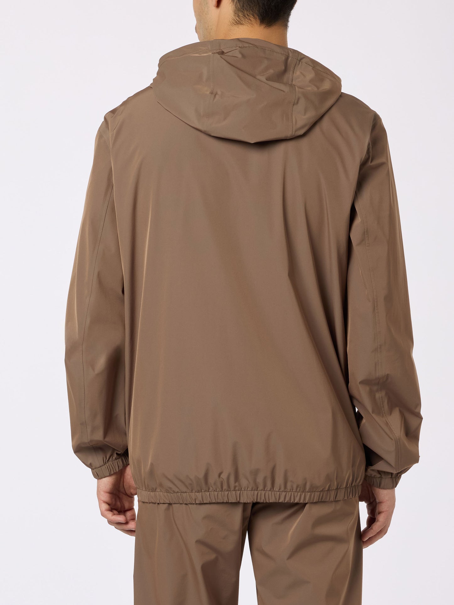 Man hooded lightweight khaki green fabric windbreaker Sloop - MC2 Saint Barth