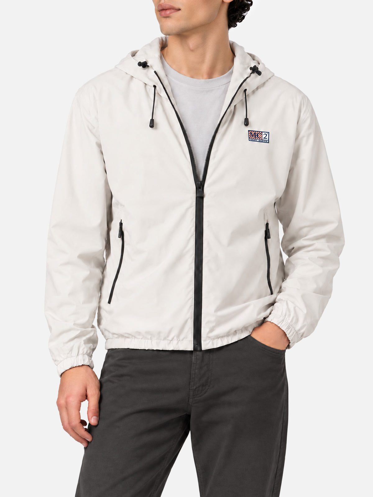 Giacca leggera Sloop bianco ghiaccio con cappuccio