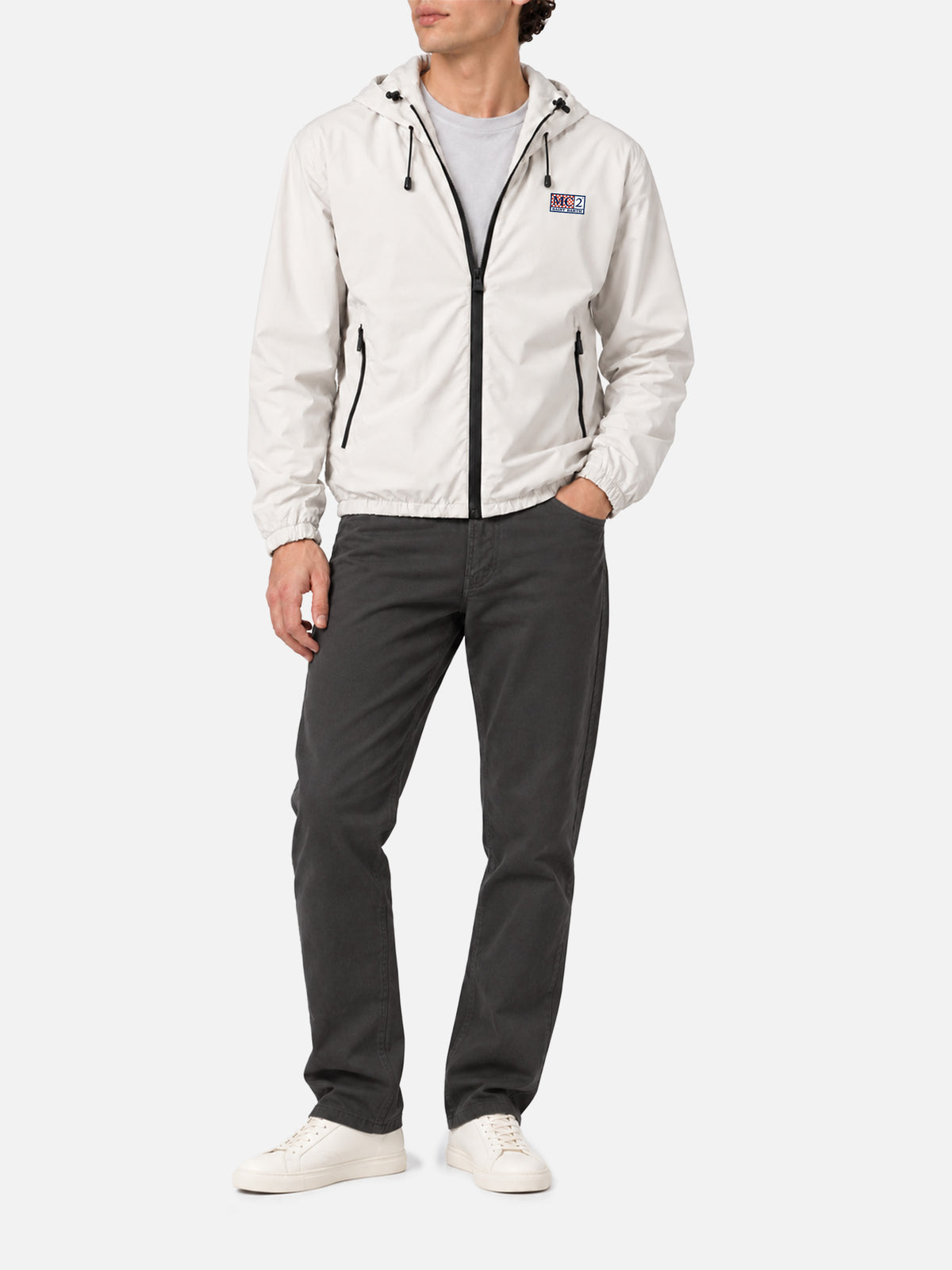 Giacca leggera Sloop bianco ghiaccio con cappuccio