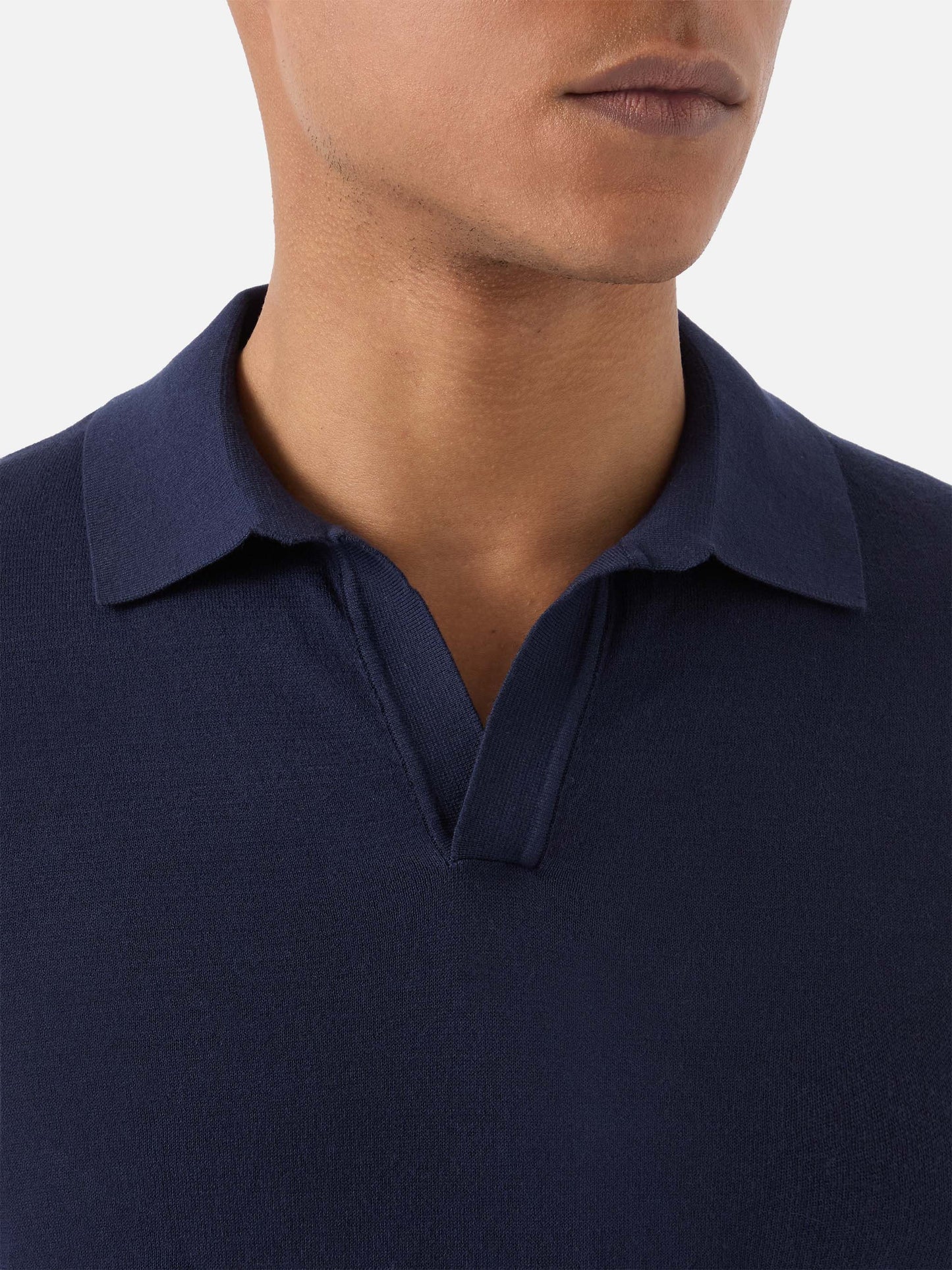 Sloan high twist cotton polo in navy blue