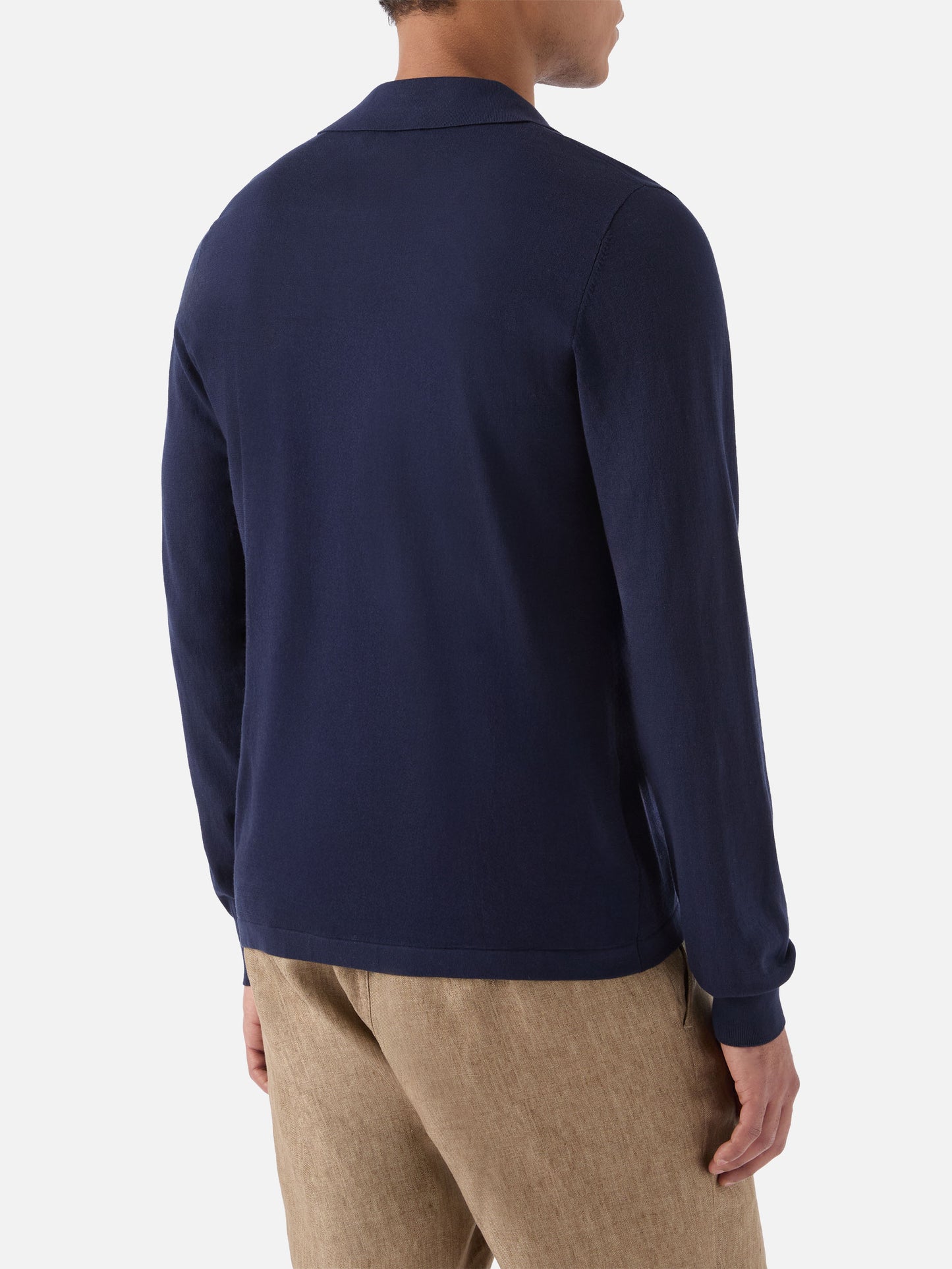 Sloan high twist cotton polo in navy blue