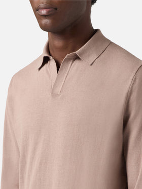 Polo Sloan en coton high twist taupe 