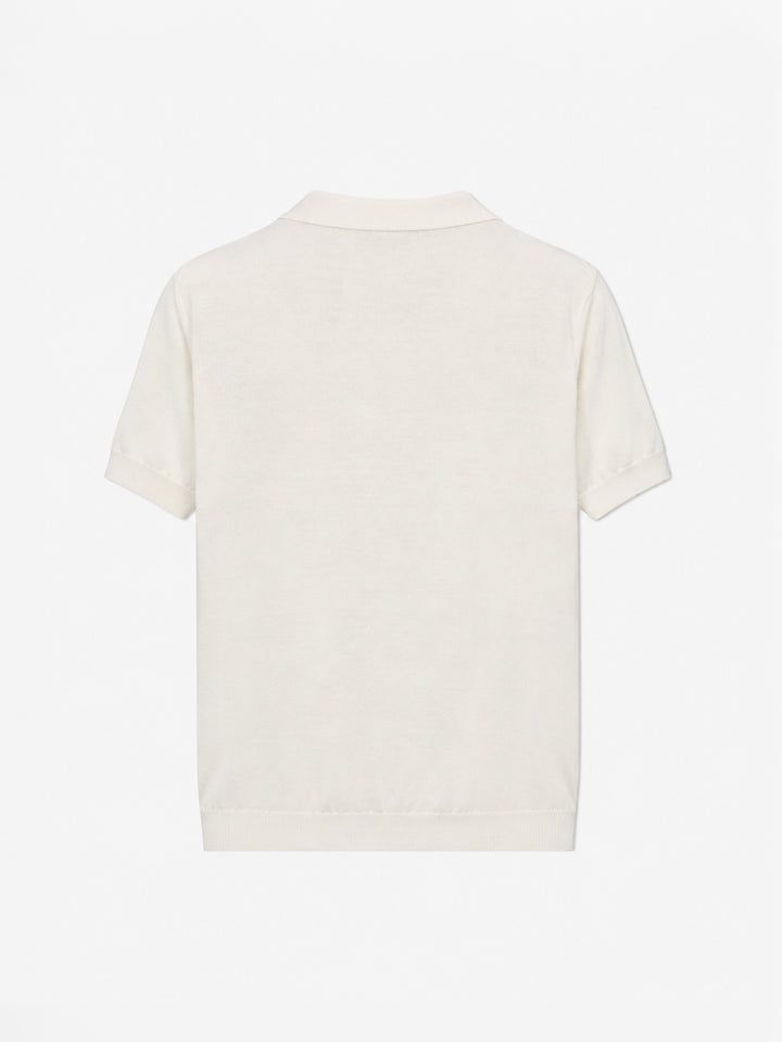 White Sloan Jr knitted polo shirt