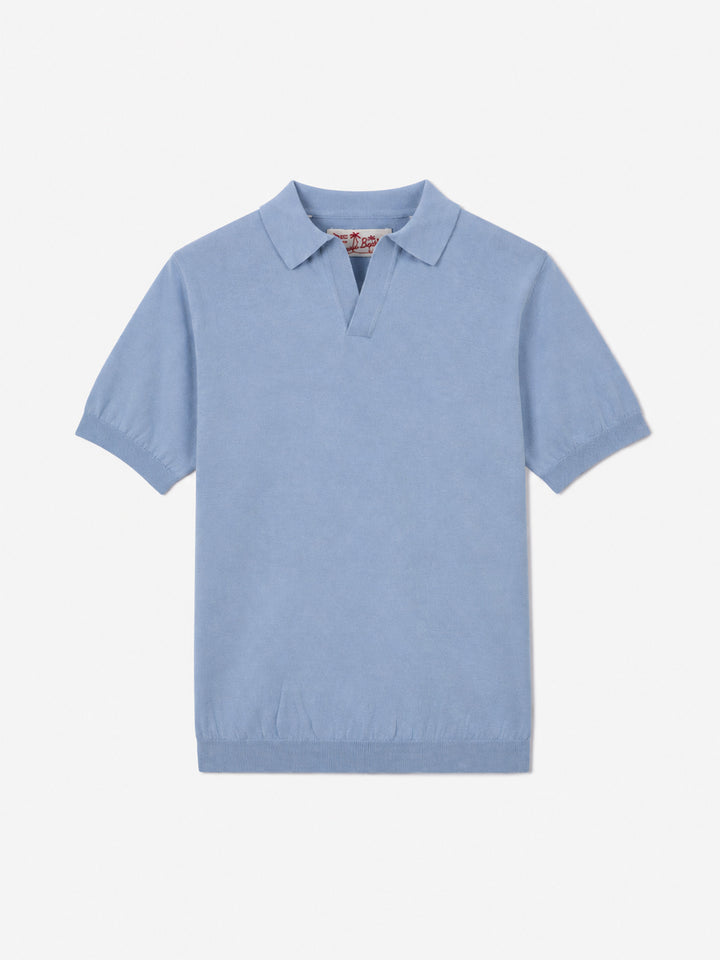 Polo in maglia Sloan Jr azzurra