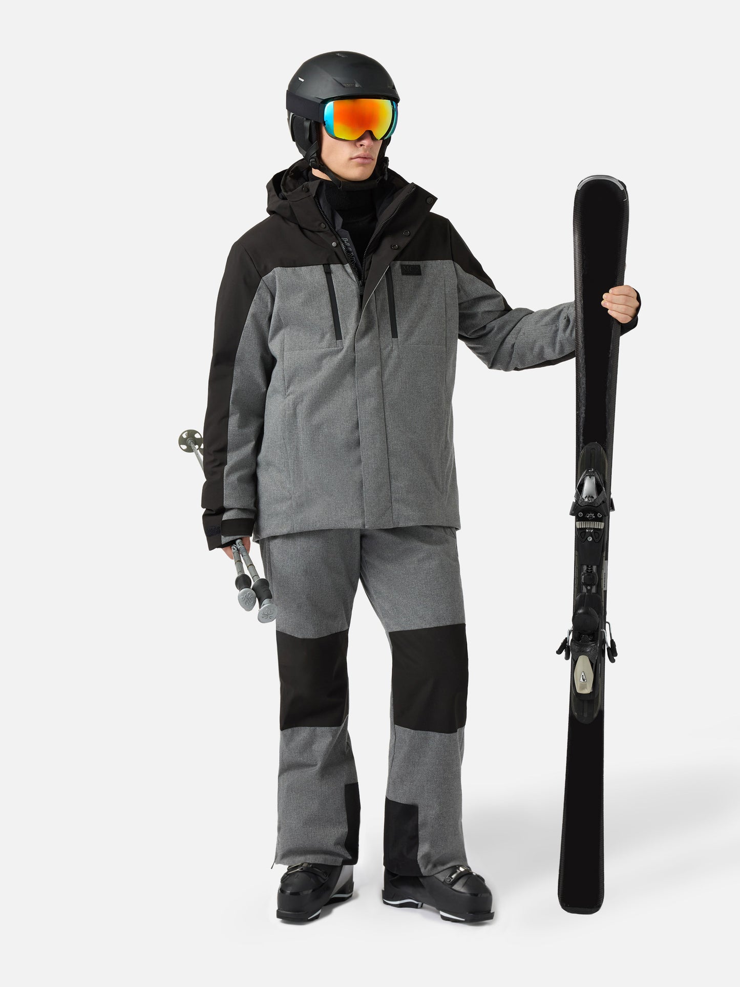 Pantaloni da sci Snowbird in grigio melange con tecnologia Recco®
