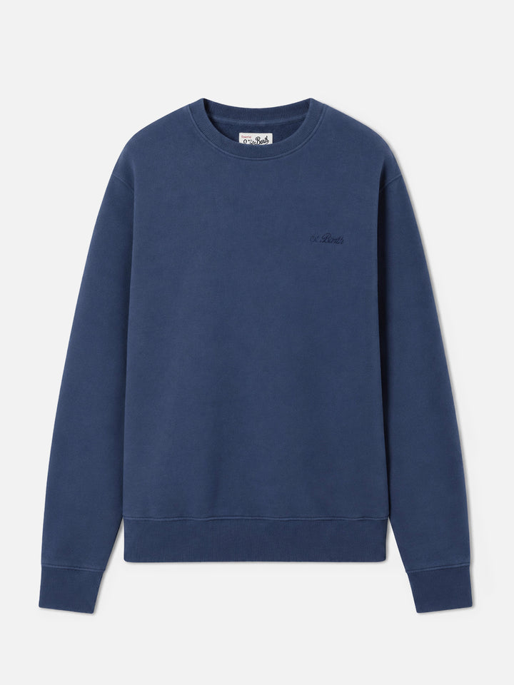 Felpa  Soho in cotone blu navy con ricamo St. Barth